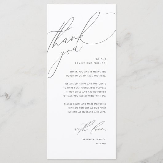 Moderne bruiloft in een binnenste plaats Hartelijk Programmakaart (Voorkant)