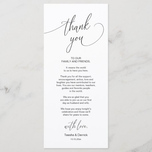 Moderne bruiloft in een binnenste plaats Hartelijk Programmakaart (Voorkant)