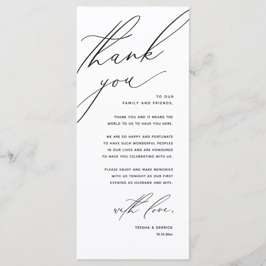 Moderne bruiloft in een binnenste plaats Hartelijk Programmakaart (Voorkant)