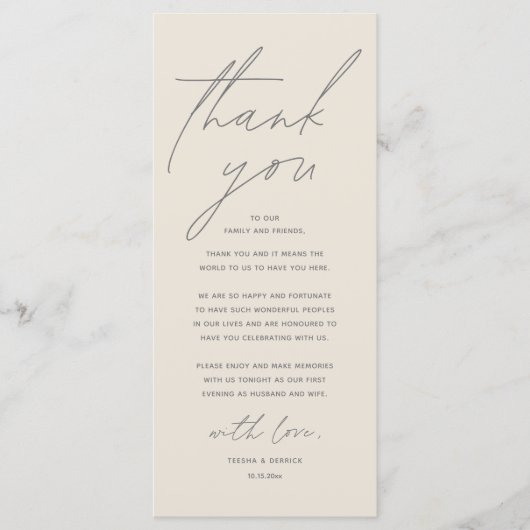 Moderne bruiloft in een binnenste plaats Hartelijk Programmakaart (Voorkant)