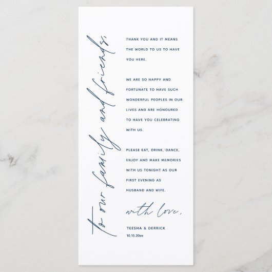 Moderne bruiloft in een binnenste plaats Hartelijk Programmakaart (Voorkant)