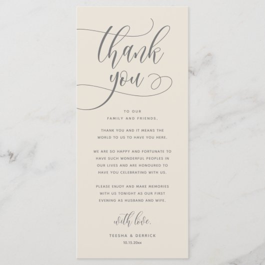 Moderne bruiloft in een binnenste plaats Hartelijk Programmakaart (Voorkant)