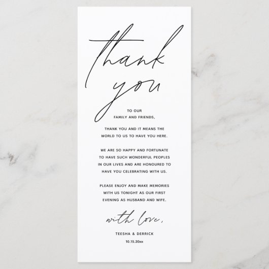 Moderne bruiloft in een binnenste plaats Hartelijk Programmakaart (Voorkant)