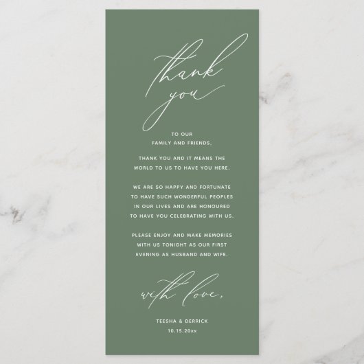 Moderne bruiloft in een binnenste plaats Hartelijk Programmakaart (Voorkant)