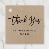 Moderne bruiloft in penseel script bedankt Kraft Bedankjes Labels (Voorkant)