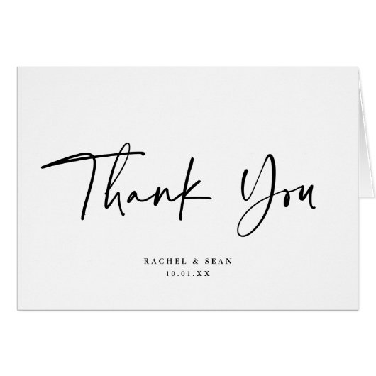 Moderne bruiloft in zwart-wit en witscript - Harte (Voorkant Horizontaal)