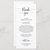 Moderne bruiloft, instelbare plaats bedankt prog programmakaart (Voorkant / Achterkant)