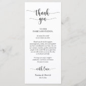 Moderne bruiloft, instelbare plaats bedankt prog programmakaart (Voorkant)