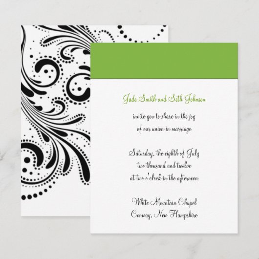 moderne bruiloft kaart (Voorkant / Achterkant)