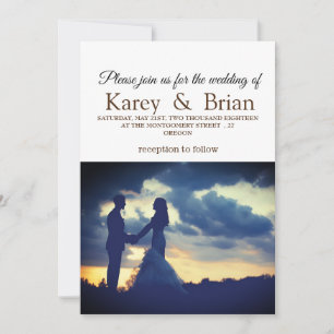 Moderne bruiloft Kaart foto gouden Stippen terug, 