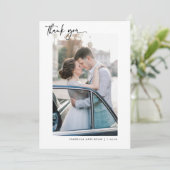 Moderne bruiloft kalligrafie Foto bedankt (Staand voorkant)