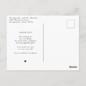 Moderne bruiloft kalligrafie Foto bedankt Briefkaart (Achterkant)