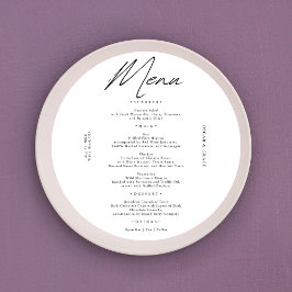 Moderne bruiloft | Kalligrafie Minimalistisch Bord Menu