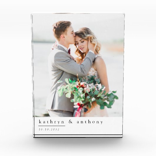 Moderne bruiloft Keepsake fotoblok (Voorkant)