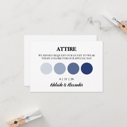 Moderne bruiloft kleding dress code behuizing Kaar Kaart (Voorkant / Achterkant in situ)