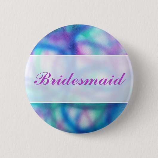Moderne bruiloft. Kleurrijk Abstract. Bridesmaid Ronde Button 5,7 Cm (Voorkant)
