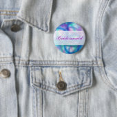 Moderne bruiloft. Kleurrijk Abstract. Bridesmaid Ronde Button 5,7 Cm (In situ)