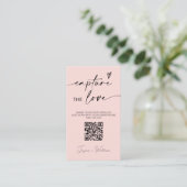 Moderne bruiloft Leg de liefde vast Qr Code Informatiekaartje (Staand voorkant)