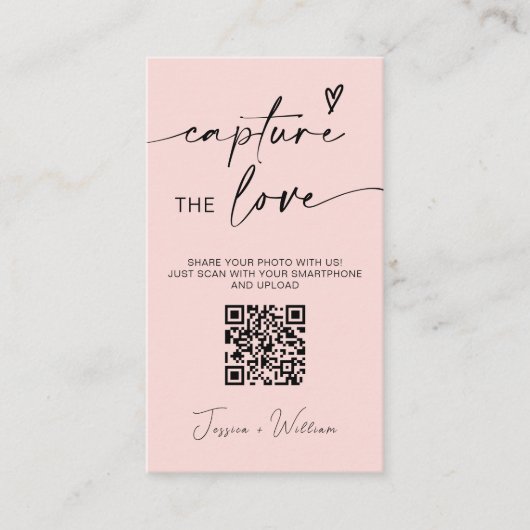 Moderne bruiloft Leg de liefde vast Qr Code Informatiekaartje (Voorkant)