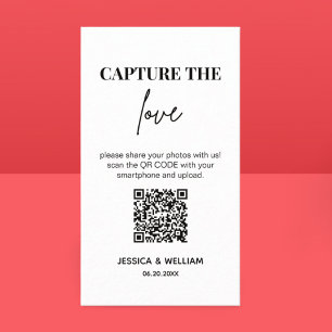 Moderne bruiloft Leg de liefde vast Qr Code Informatiekaartje