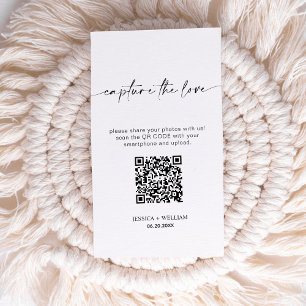 Moderne bruiloft Leg de liefde vast Qr Code Informatiekaartje