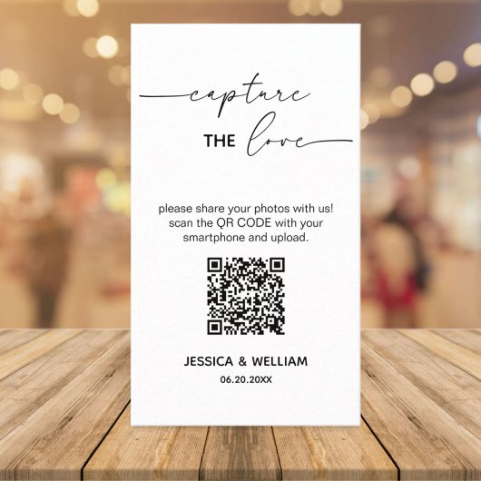 Moderne Bruiloft Leg de liefde vast Qr Code Informatiekaartje