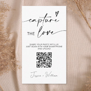 Moderne bruiloft Leg de liefde vast Qr Code Informatiekaartje