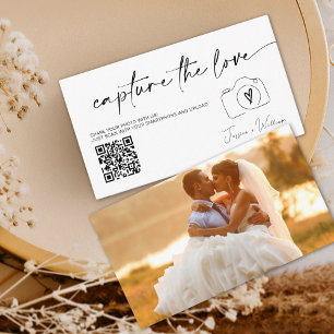 Moderne bruiloft Leg de liefde vast Qr Code Informatiekaartje