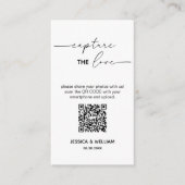 Moderne Bruiloft Leg de liefde vast Qr Code Informatiekaartje (Voorkant)