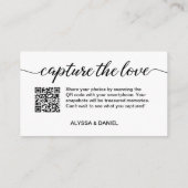 Moderne bruiloft Leg de liefde vast QR-code Informatiekaartje (Achterkant)