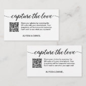 Moderne bruiloft Leg de liefde vast QR-code Informatiekaartje (Voorkant / Achterkant)