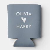 Moderne bruiloft liefde hart Koelbox | Dusty Blue Blikjeskoeler (Achterkant)