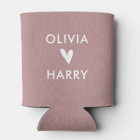 Moderne bruiloft liefde hart Koelbox | Stoffig Roo Blikjeskoeler (Achterkant)