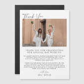 Moderne bruiloft magnetische foto dank u kaart magnetische uitnodiging (Voorkant / Achterkant)