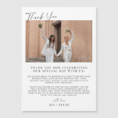 Moderne bruiloft magnetische foto dank u kaart magnetische uitnodiging (Voorkant)