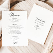 Moderne bruiloft menu Eenvoudig handschrift