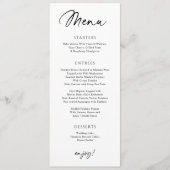 Moderne bruiloft Menu Fun Casual handschrift (Voorkant)