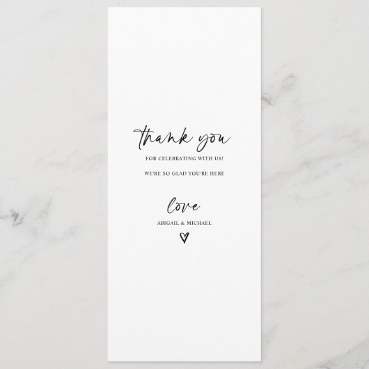 Moderne bruiloft Menu Fun Casual handschrift (Achterkant)