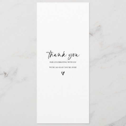 Moderne bruiloft Menu Fun Casual handschrift (Achterkant)