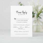 Moderne Bruiloft Menu Keuze RSVP (Staand voorkant)