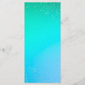 Moderne bruiloft Menu Roze Floral Blauwgroen Gold  (Achterkant)