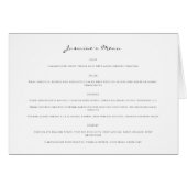 Moderne bruiloft menukaart en plaats kaart in één (Voorkant Horizontaal)