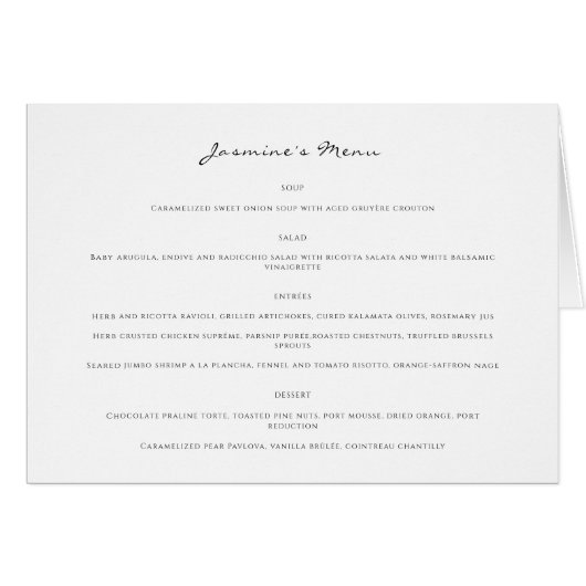 Moderne bruiloft menukaart en plaats kaart in één (Voorkant Horizontaal)