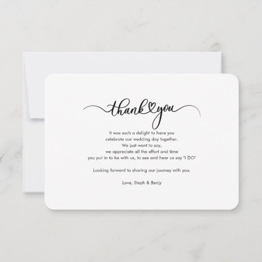 Moderne bruiloft met de hand geschreven dank u (Achterkant)