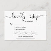 Moderne bruiloft met elegant script en maaltijdkeu informatiekaartje (Voorkant)