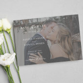 Moderne bruiloft met fotobedekking save the date