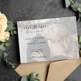 Moderne bruiloft met fotobedekking save the date