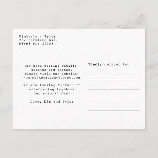 Moderne bruiloft met fotocollage, behalve de datum aankondigingskaart (Achterkant)