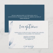 Moderne bruiloft met hedendaagse blauwe waterverf informatiekaartje (Voorkant / Achterkant)