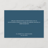Moderne bruiloft met hedendaagse blauwe waterverf informatiekaartje (Achterkant)